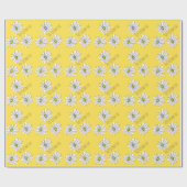 Gelbe und weiße weiße, weißliche Daisy mit benutze Geschenkpapier (Flach)