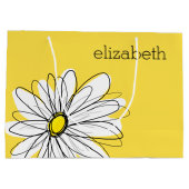 Gelbe und weiße weiße, weißliche Daisy mit benutze Große Geschenktüte (Rückseite)