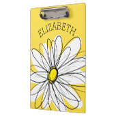 Gelbe und weiße weiße, weißliche Daisy mit benutze Klemmbrett (Links)