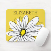 Gelbe und weiße weiße, weißliche Daisy mit benutze Mousepad (Mit Mouse)