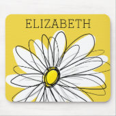 Gelbe und weiße weiße, weißliche Daisy mit benutze Mousepad (Vorne)