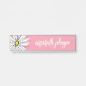 Gelbe und weiße weiße, weißliche Daisy mit benutze Türschild (Vorderseite )