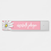 Gelbe und weiße weiße, weißliche Daisy mit benutze Türschild (Vorderseite )