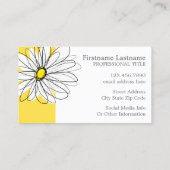 Gelbe und weiße weiße, weißliche Daisy mit benutze Visitenkarte (Rückseite)