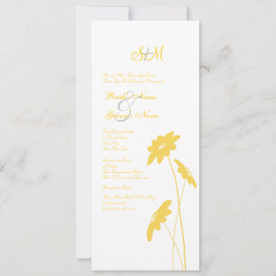 Gelbe und weiße Wildblumen zum Hochzeitsempfang Einladung