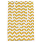 Gelbe und weiße Zickzack Mustertüte Mittlere Geschenktüte (Vorderseite)