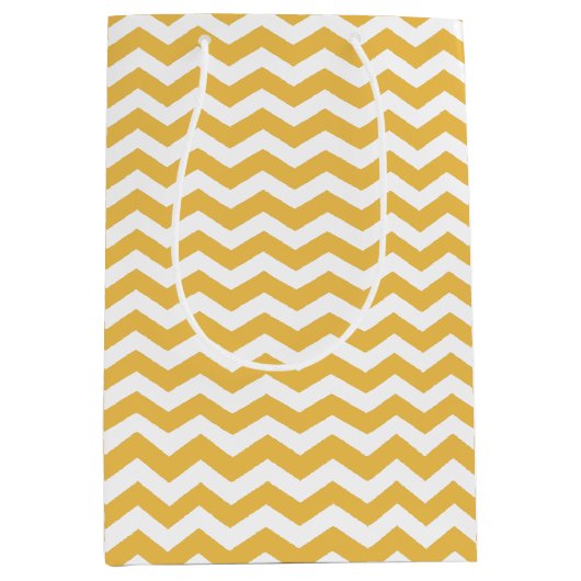 Gelbe und weiße Zickzack Mustertüte Mittlere Geschenktüte (Vorderseite)