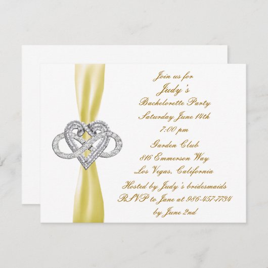 Gelbe Unendlichkeit Herzladen ein Einladung (Vorne/Hinten)