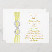 Gelbe Unendlichkeit Junggeselinnen-Abschied Einlad Einladung (Vorne/Hinten)