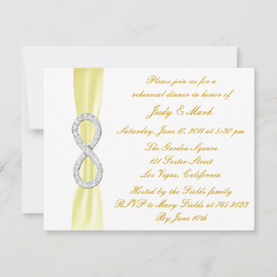 Gelbe Unendlichkeits-Hochzeitsprobe-Dinner-Einladu Einladung