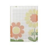 Gelbe Uni Retro Orange Mitte Jahrhundert Notizblock (Rotiert)