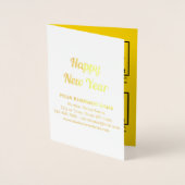 Gelbe Unternehmensmarke auf "New Year Foil Card" Folienkarte (Vorderseite)