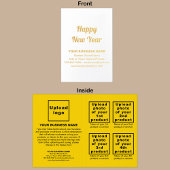 Gelbe Unternehmensmarke auf "New Year Foil Card" Folienkarte