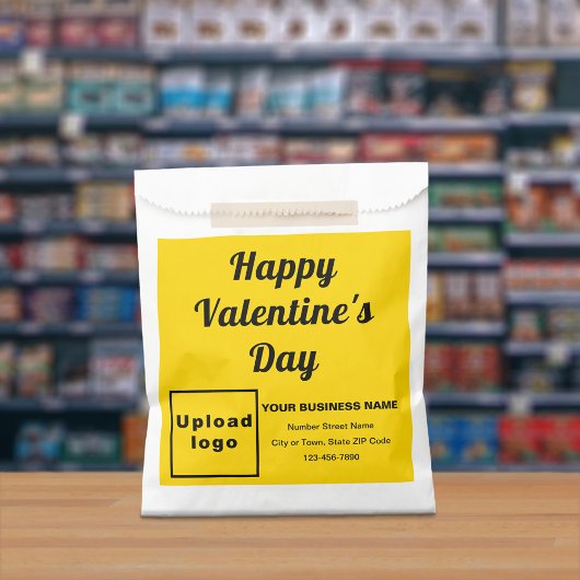 Gelbe Unternehmensmarke; Valentine; Papiertüte Geschenktütchen