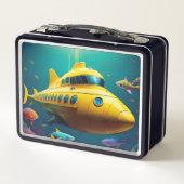 Gelbe Unterseeboot Metall Brotdose (Rückseite)