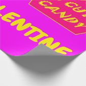 Gelbe Valentine in heißen Rosa und Bananen Geschenkpapier (Ecke)