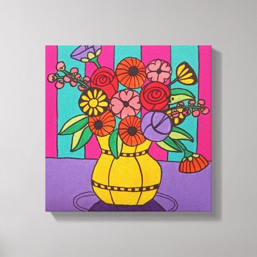Gelbe Vase gesteppte Canvas Print Leinwanddruck (Vorderseite)