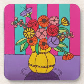 Gelbe Vase Getränkeuntersetzer (Vorderseite)