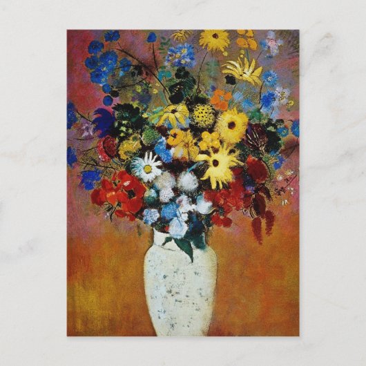 Gelbe Vase von Blume, Odilon Redon Blume Postkarte (Vorderseite)