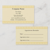 Gelbe Verabredungs-Erinnerungs-Karte Terminkarte (Vorne/Hinten)