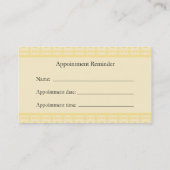 Gelbe Verabredungs-Erinnerungs-Karte Terminkarte (Rückseite)