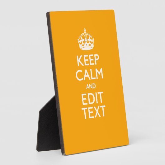 Gelbe Verkehrsdekoration Behalte Ruhe und Text Fotoplatte (Seite)