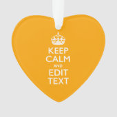 Gelbe Verkehrsdekoration Behalte Ruhe und Text Ornament (Vorderseite)