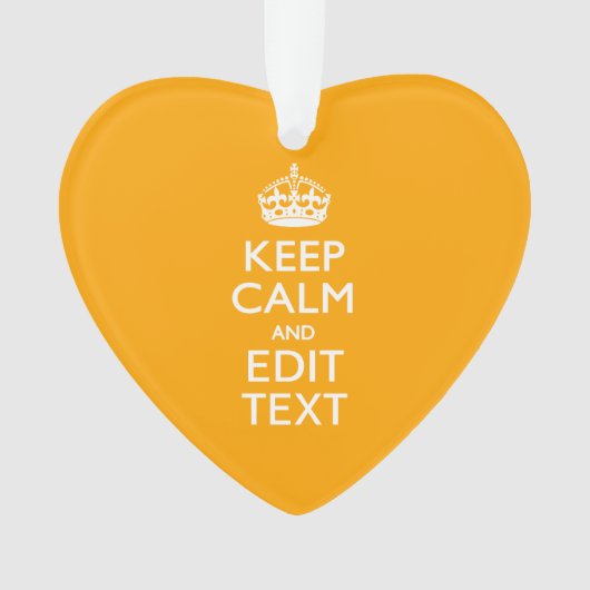 Gelbe Verkehrsdekoration Behalte Ruhe und Text Ornament (Vorderseite)