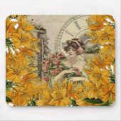 Gelbe Viktorianische Frauenmäuse Pad! Mousepad (Vorne)