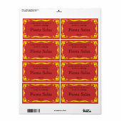 Gelbe Viktorianische Stilrahmen mit Cayenne Red Ba (Vorne)