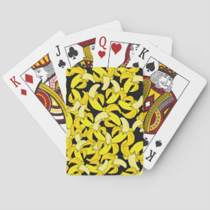 Gelbe Vintage-Bananen: Schwarzer Hintergrund Spielkarten