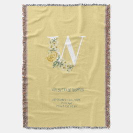 Gelbe Vintage Blume Erstgeburtenstaten Decke