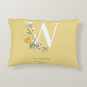 Gelbe Vintage Blume Erstgeburtenstaten Dekokissen (Rückseite)
