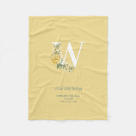 Gelbe Vintage Blume Erstgeburtenstaten Fleecedecke