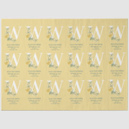 Gelbe Vintage Blume Erstgeburtenstaten Seidenpapier