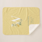 Gelbe Vintage Blume Erstgeburtenstaten Sherpadecke (Vorderseite (Horizontal))