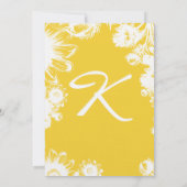 Gelbe Vintage Blume Hochzeiten Einladung (Rückseite)