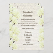 Gelbe Vintage Blumen Hochzeit Foto Einladung (Vorne/Hinten)