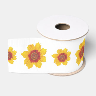 Gelbe Vintage-Blumen Ripsband