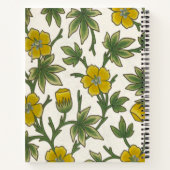 Gelbe Vintage-Blumenmuster Notizblock (Rückseite)