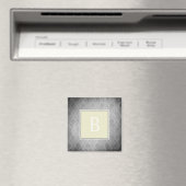 Gelbe Vintage Damask Monogram Magnet (In Situ (Geschirrspüler))