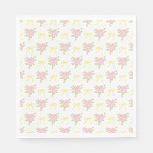 Gelbe Vintage-Fancy-Blumen-Party-Dessert Serviette (Vorderseite)