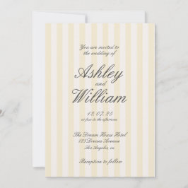 Gelbe Vintage, gestreifte Hochzeit Einladung