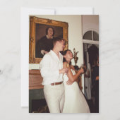 Gelbe Vintage, gestreifte Hochzeit Einladung (Rückseite)