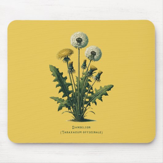 Gelbe Vintage Kronleuchter-Blume Mousepad (Vorne)