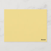 Gelbe Vintage Kronleuchter-Tischnummer Postkarte (Rückseite)