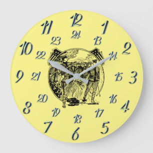 Gelbe Vintage Militärzeit große Uhr