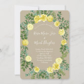 Gelbe Vintage Rose Elegante Hochzeit Einladung (Vorderseite)