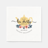 Gelbe Vintage Teekanne Tee Party Babydusche Serviette (Vorderseite)