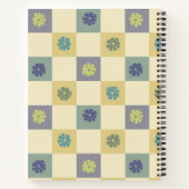 Gelbe violette Blume Karos Notizblock (Rückseite)